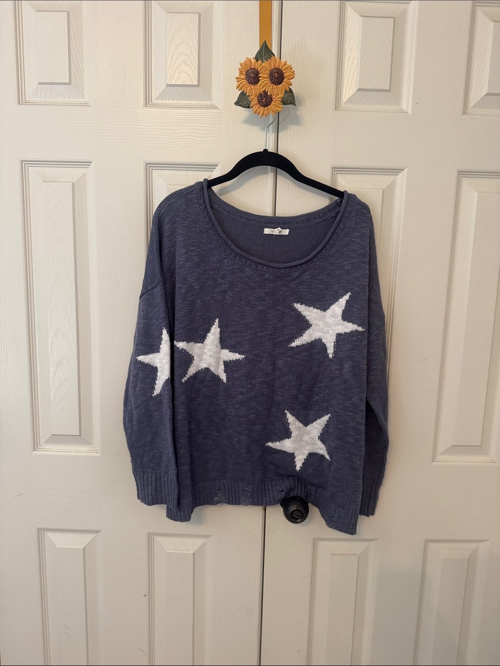 Maurices Navy Sweater with White Star Motif
